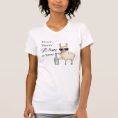Funny Wine Llama Lovers T-Shirt - Hier ist Wein (Vorderseite)