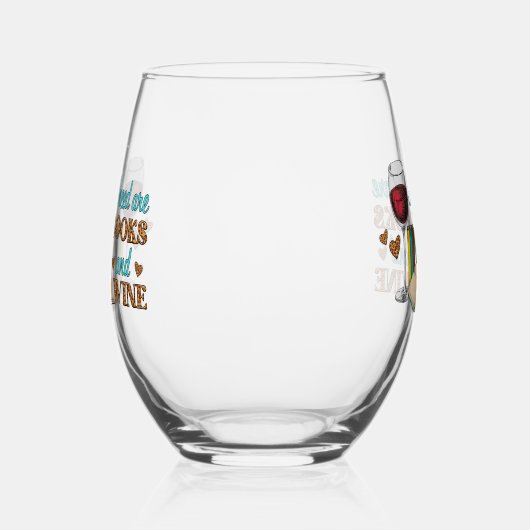 Funny Wine Lover/Bücher Weinglas Ohne Stiel (Links)