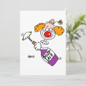 Funny Wine Lover Cartoon Party Einladung beim Verk (Stehend Vorderseite)