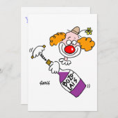 Funny Wine Lover Cartoon Party Einladung beim Verk (Vorne/Hinten)