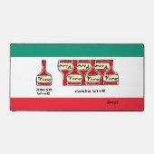 Funny Wine Lover Cartoon Schreibtischunterlage (Vorderseite)