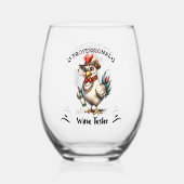 Funny Wine Lover/Chicken/Beruflich Wine Tester Weinglas Ohne Stiel (Rückseite)