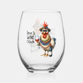 Funny Wine Lover/Chicken Weinglas Ohne Stiel (Vorderseite)