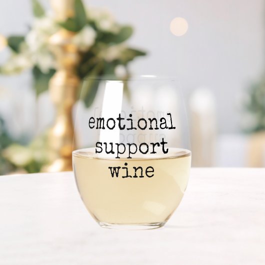 Funny Wine Lover emotionale Unterstützung Wein Gla Weinglas Ohne Stiel (Insitu (Hochzeit))
