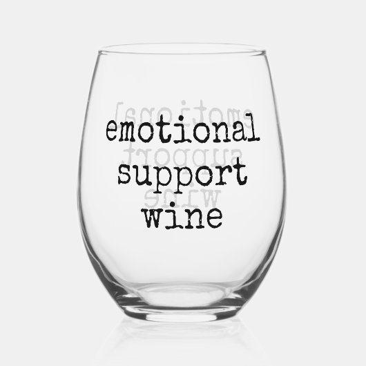 Funny Wine Lover emotionale Unterstützung Wein Gla Weinglas Ohne Stiel (Rückseite)