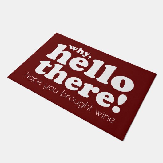 Funny Wine Lover Fußmatte (Schrägansicht)