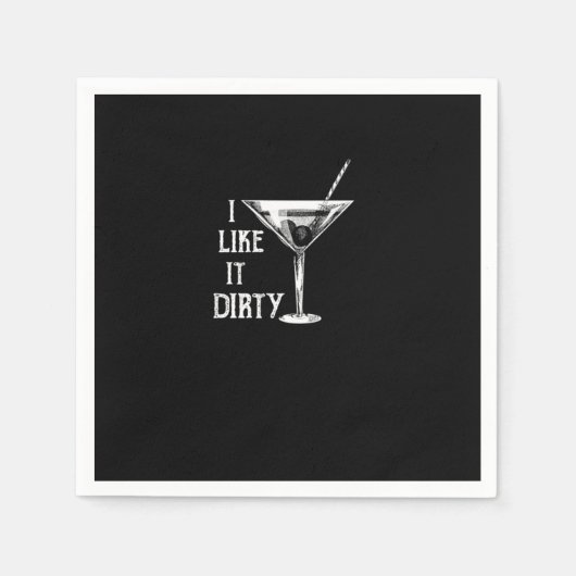 Funny Wine Lover I Like it Dirty Serviette (Vorderseite)