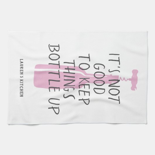 Funny Wine Lover Individuelle Name Stilvolles Gesc Geschirrtuch (Horizontal)