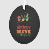 Funny Wine Lover Merry Betrunken Ich bin Weihnacht Ornament (Vorderseite)