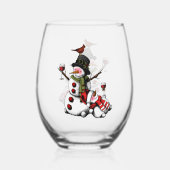 Funny Wine Lover/Snowman Weinglas Ohne Stiel (Rückseite)
