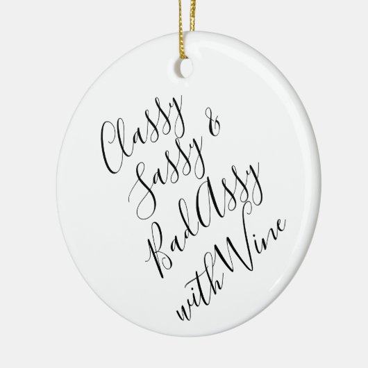 Funny Wine Lover Weihnachten Keramik Keramik Ornament (Links)