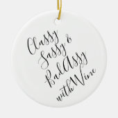 Funny Wine Lover Weihnachten Keramik Ornament (Vorne)