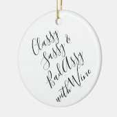 Funny Wine Lover Weihnachten Keramik Ornament (Links)