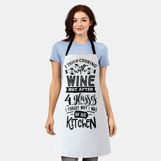 Funny Wine Lovers Zitat über Kochen Küche  Schürze (Getragen)