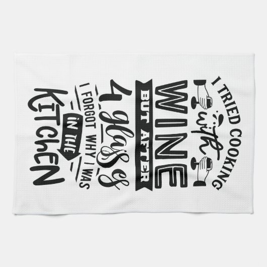 Funny Wine Lovers Zitat zum Kochen  Geschirrtuch (Horizontal)