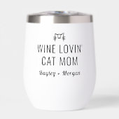 Funny Wine Loving Katze Vater Personalisierte Name (Vorderseite)