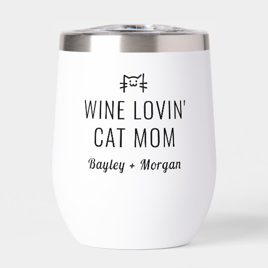 Funny Wine Loving Katze Vater Personalisierte Name (Vorderseite)