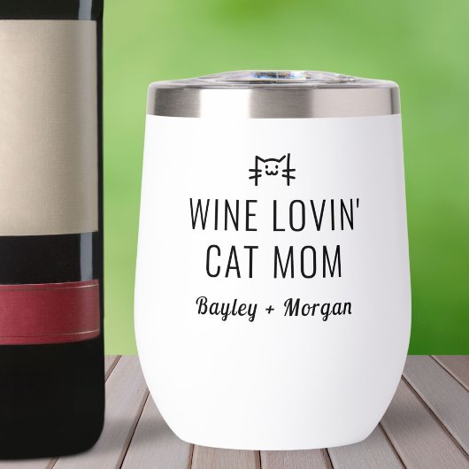 Funny Wine Loving Katze Vater Personalisierte Name