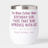 Funny Wine News Wein verbessert sich mit Alter, an (Rückseite)