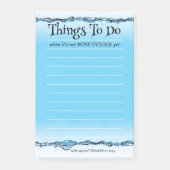 Funny Wine O'Clock Wasser Post-it Klebezettel (Vorderseite)