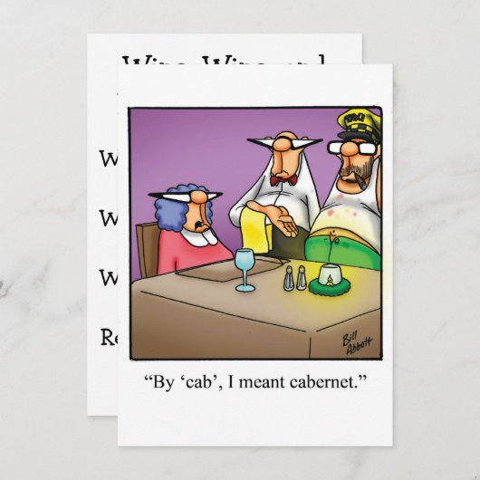 Funny Wine Party Spaß Einladung (Vorne/Hinten)