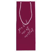 Funny Wine Pun Burgund Weinbeutel Geschenktüte Für Weinflaschen (Rückseite)