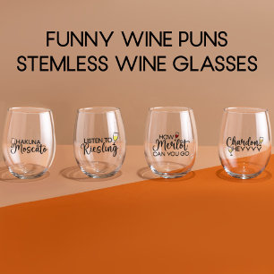 Funny Wine Puns Weinglas Ohne Stiel