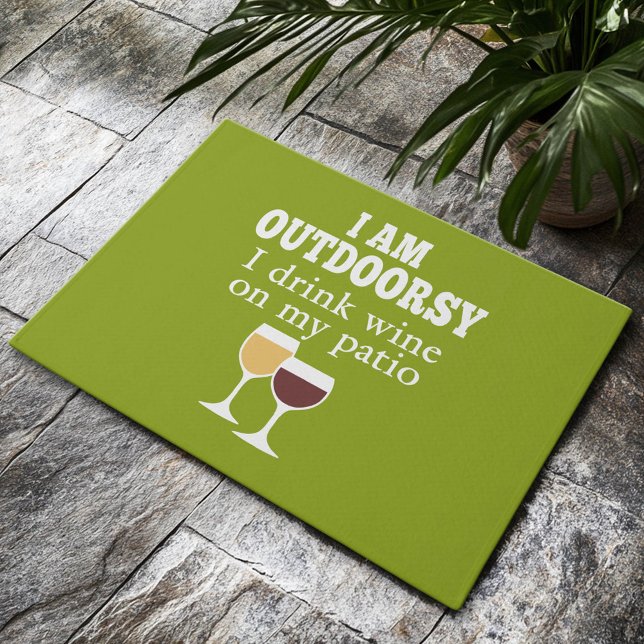 Funny Wine Quote - Ich trinke Wein auf meiner Terr Fußmatte (Custom Welcome Mat)