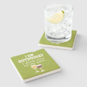 Funny Wine Quote - Ich trinke Wein auf meiner Terr Steinuntersetzer (Seitenansicht)