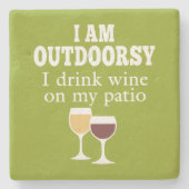 Funny Wine Quote - Ich trinke Wein auf meiner Terr Steinuntersetzer (Vorderseite)