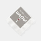 Funny Wine Quote - Sie hatten mich bei Merlot Serviette (Ecke)