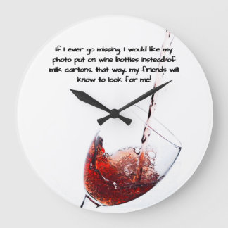 Funny Wine Quote Wall Clock Große Wanduhr