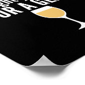 Funny Wine Quote - Yoga Class? Glass Poster (Ecke)