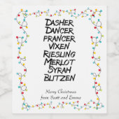 Funny Wine Rentier ernennt Weihnachtslichter Weinetikett (Einzelnes Label)
