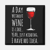 Funny Wine S_ A Day Without Wine Is Like Just Kidd Magnet (Vorne)
