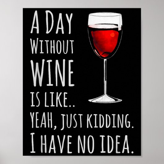 Funny Wine S_ A Day Without Wine Is Like Just Kidd Poster (Vorne)