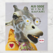 Funny Wine Safari Wine Labels! Weinetikett (Einzelnes Label)