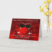 Funny Wine Sister and Husband Holiday Card Karte (Gelbe Blume)