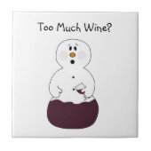 Funny Wine Snowman Tile Fliese (Vorderseite)