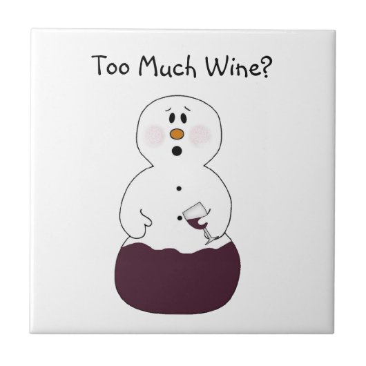 Funny Wine Snowman Tile Fliese (Vorderseite)