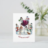 Funny wine Snowman Weihnachten (Stehend Vorderseite)