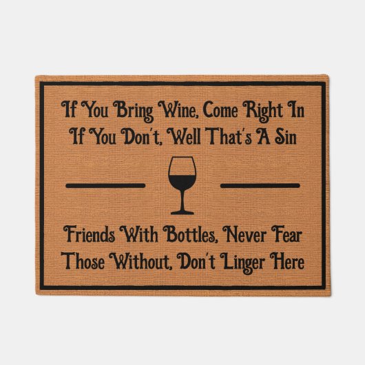 Funny Wine Spaß Geek poetisch Rustikal Minimalisti Fußmatte (Vorderseite)