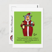 Funny Wine Spaß "Mistletoe" Postkarte (Vorne/Hinten)