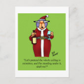 Funny Wine Spaß "Mistletoe" Postkarte (Vorderseite)