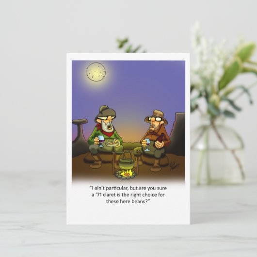 Funny Wine Spaß Party Einladung (Stehend Vorderseite)