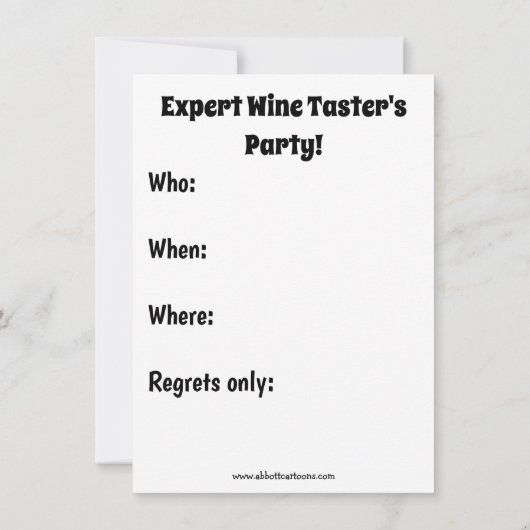 Funny Wine Spaß Party Einladungen (Rückseite)