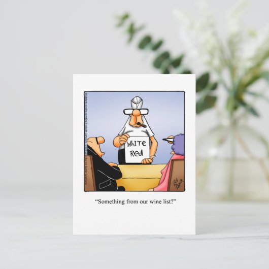 Funny Wine Spaß Postcard Postkarte (Stehend Vorderseite)
