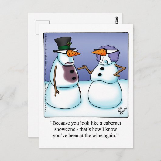 Funny Wine Spaß Postcard Postkarte (Vorne/Hinten)