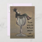 Funny wine Sprichwort lustiges Party Girl Postcard Einladungspostkarte (Vorne/Hinten)