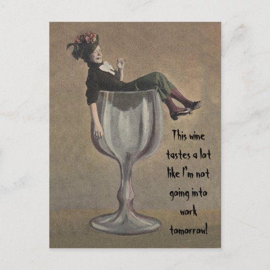 Funny wine Sprichwort lustiges Party Girl Postcard Einladungspostkarte (Vorderseite)